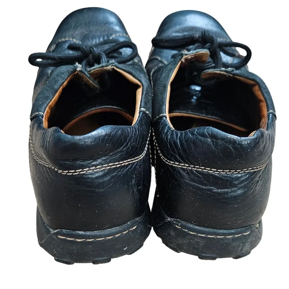 Born Mens Black Leather Lace Up Casual Oxford Shoes Size 9.5 Gorpcore Granola